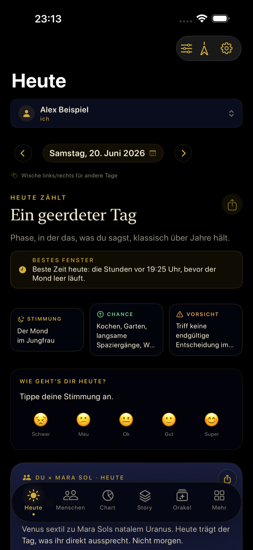 Dein Tag, aus echter Mechanik