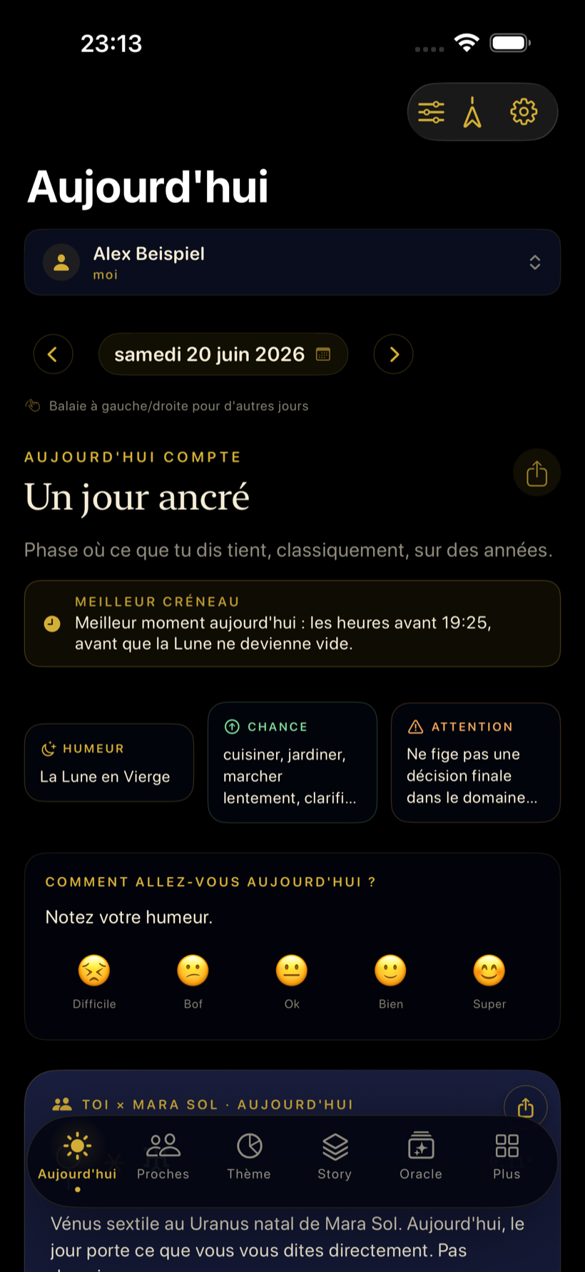 Ta journée, issue de la vraie mécanique